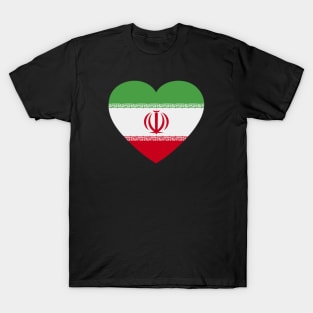 I Love Iran // Heart-Shaped Iranian Flag T-Shirt